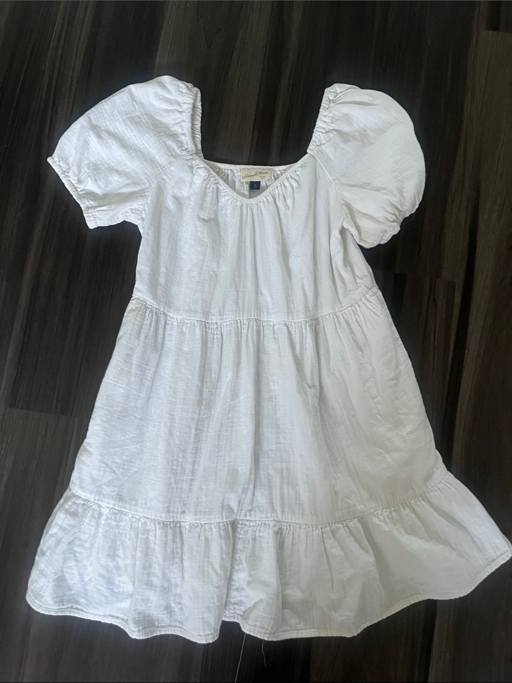Universal Thread White Puff Sleeve Tiered Sundress